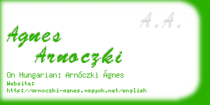agnes arnoczki business card