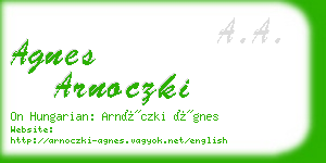 agnes arnoczki business card